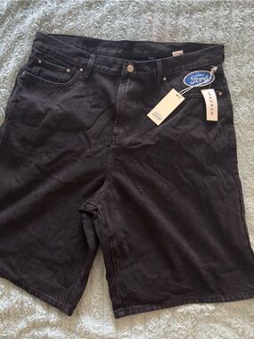 PacSun Black Men's Shorts with Ford Patch